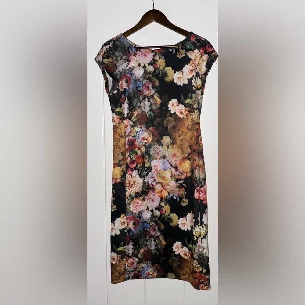 Beige By ECI Women Garden Floral Printed Mini Dress Cottagecore Prairie Size 10